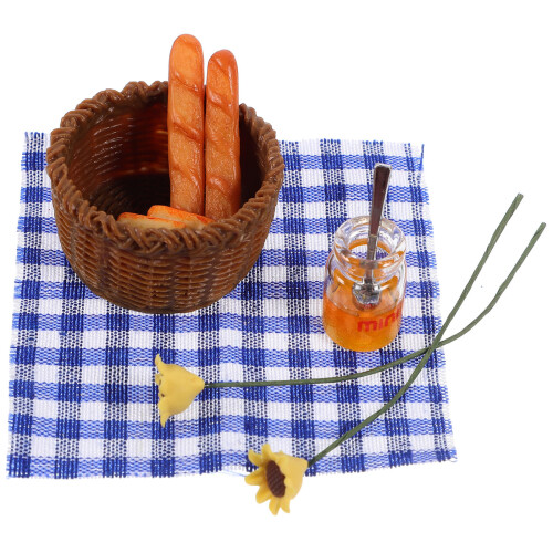 miniature bread basket model kit for doll house - 1 set