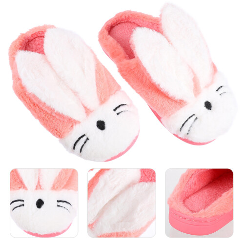 1 pair flannel winter slippers for kids 2