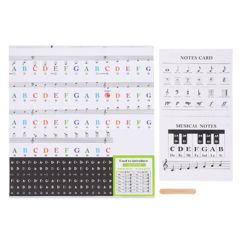 adhesive piano decals for electronic organs and keyboards, 1 set