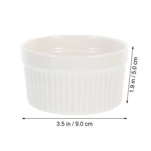 5pcs white ceramic baking bowls heat resistant dessert cups kitchen 1