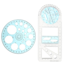 2pcs drawing scales geometric template measuring tools for students