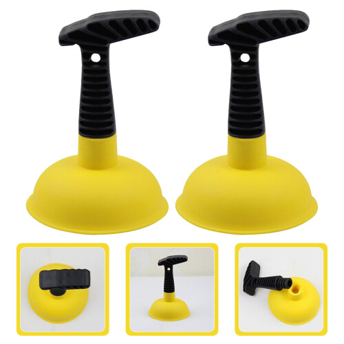 2 pcs handheld toilet plunger for kitchen sink drain unclogging 2