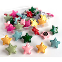 (Colorful Star) Decorative Thumb Tacks, Push Pins and Tacks for Bulletin Board,25Pcs Star-Shaped Thumbtacks, Ideal Desk Accessories for Office, Home and School