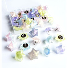 (Bright Star) Decorative Thumb Tacks, Push Pins and Tacks for Bulletin Board,25Pcs Star-Shaped Thumbtacks, Ideal Desk Accessories for Office, Home and School