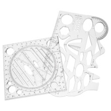 2 geometrische liniaal van plastic voor school en kantoor