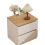 Double Layer Drawer Bedside Cabinet - Yellow and White 1