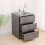 Modern Gray Bedside Table with 3 Drawers 3