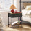 Rustic Black Metal Nightstand with Fabric Drawer 3