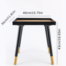 (Black) Create a cozy nook with the Solid Rattan Side Table, a testament to craftsmanship