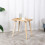 (Log Color) Create a cozy nook with the Solid Rattan Side Table, a testament to craftsmanship 6