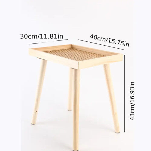 (Log Color) Create a cozy nook with the Solid Rattan Side Table, a testament to craftsmanship