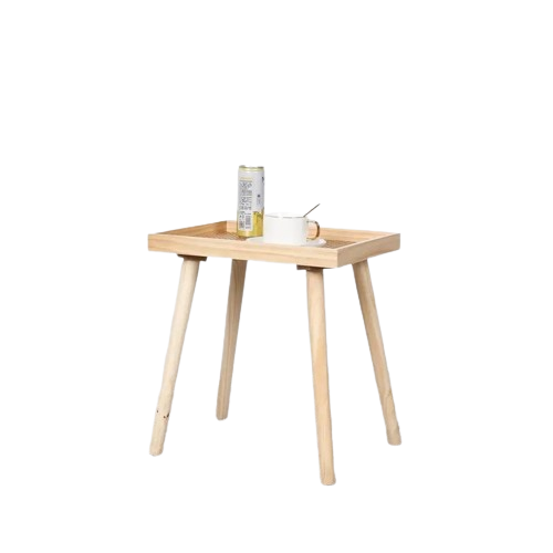 (Black) Create a cozy nook with the Solid Rattan Side Table, a testament to craftsmanship 1