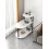 White Stone Pattern Side Table with Upgraded Thick Wooden Legs 5