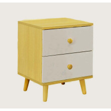 Wooden Bedside Cabinet with Two Drawers and Sturdy Legs