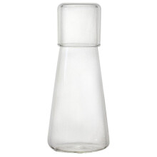 1Set Durable Glass Bedside Water Carafe with Glass Cup for Home