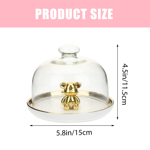 ceramic cake tray with dome multi-functional dessert plate 1