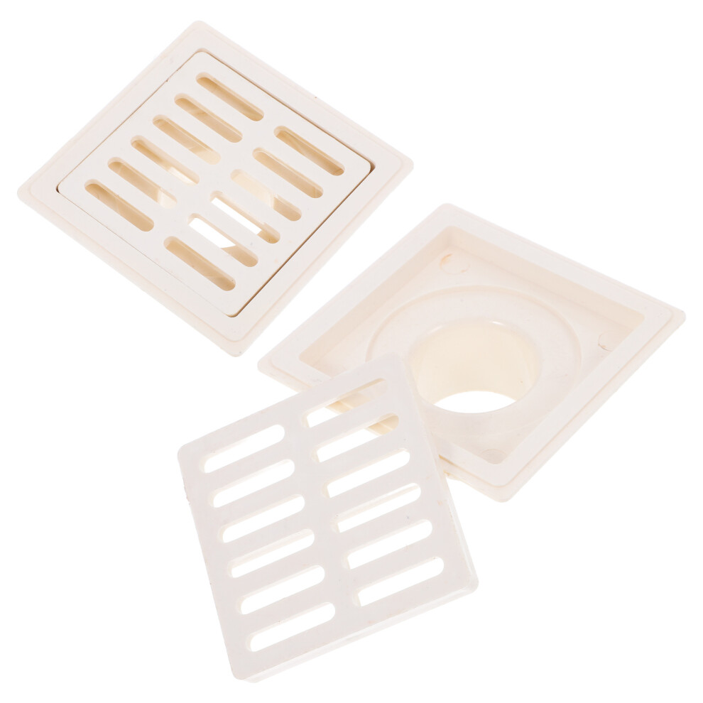 2Pcs Square Plastic Floor Drain Insert With Filter For Pool Drainage 3302210842546