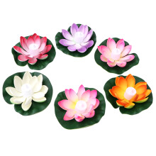 6 18 cm LED lotus waterlantaarn voor zwembad, bruiloft, festival
