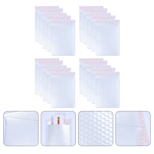 25Pcs White Bubble Mailing Pouch PVC Opaque Self Seal Mailers 2