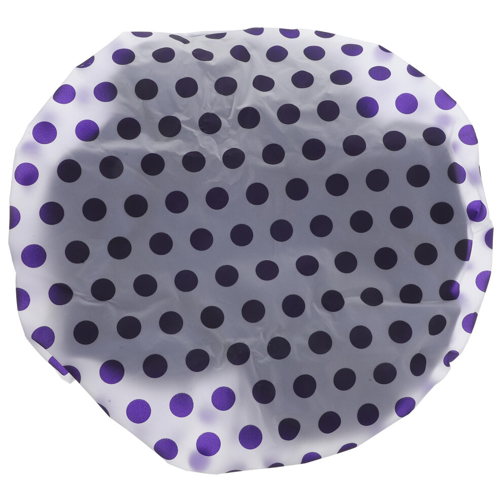 Villcase Shower Cap Dot Pattern Reusable Hair Dry Wrap Showering Bonnet