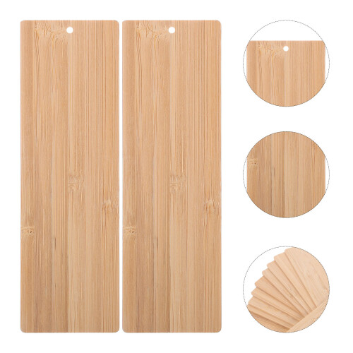 10pcs unfinished bamboo bookmarks rectangular cutouts for crafts 2