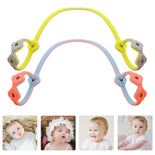 2pcs silicone pacifier clips with safety straps, anti-lost chains 2