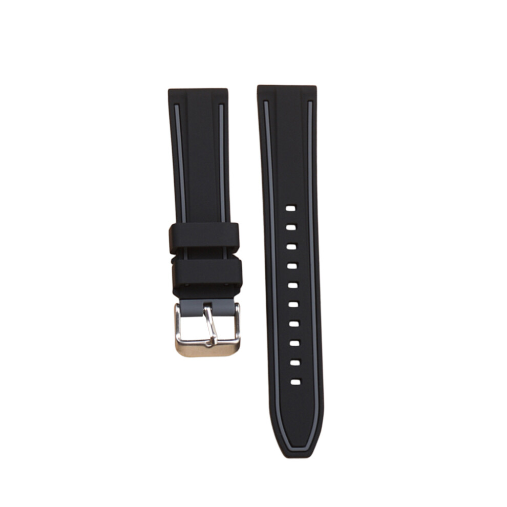 Silicone Watch Band Replacement 22Mm And Gray For S3 Black 3302210856123