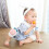 1 pair breathable kids knee pads, peach pattern, high elastic comfort 4