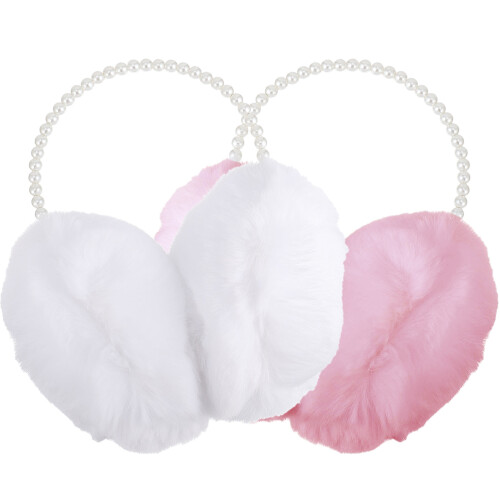 2Pcs Plush Ear Muffs Assorted Colors Warm Windproof Winter Ear Covers