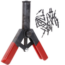 1 set kern-trekriveteermachine met 40 ergonomische poly-rivets (zwart)