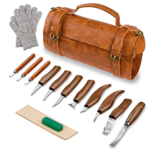 Wood Whittling Kit, 15pcs Wood Carving Tools Kit