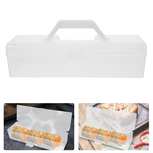 Transparent PP Roll Cake Boxes Reusable Handheld Cake Carrier 1