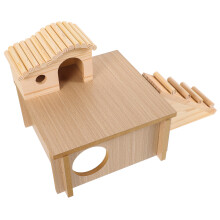 1Set Hout Hamster Klimhuis Met Nest En Speeltrap