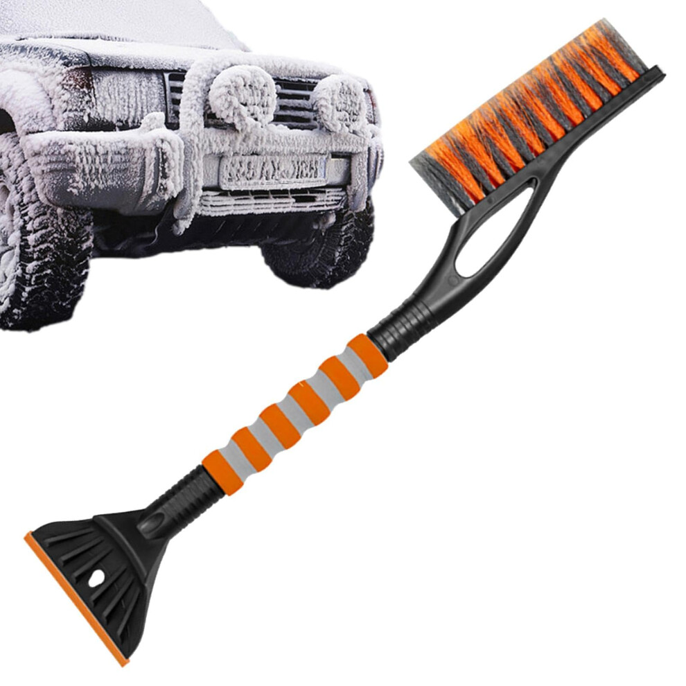 Car Snow Scraper, Ice Scraper And Window Snow Brush, Detachable Snow Removal Tool For Truck Suv Vehicle, Orange1 9393856003761