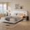 4ft6 Double Upholstered Bed with Nightstands,Beige 1