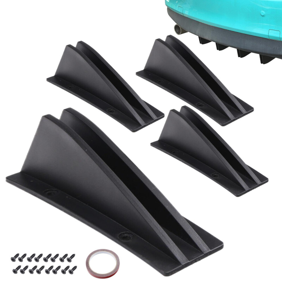 Rear Bumper Poiler 4Pcs Lip Diffuser Kit With Carbon Fibre Pattern Shark Fin Wing Spoiler Design Rear Bumper Diffuser 9393856003891