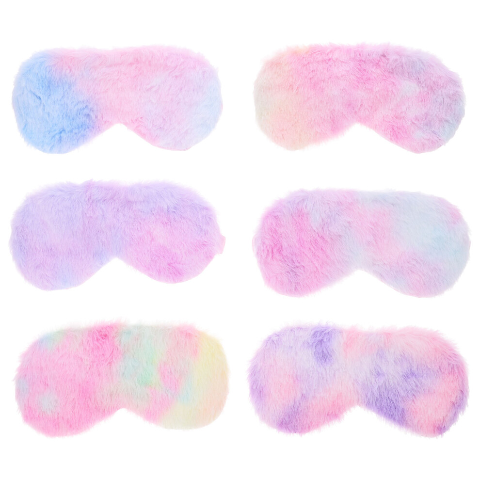 Inoomp 6Pcs Plush Furry Sleep Masks For Adults And Kids, Portable Eye Covers