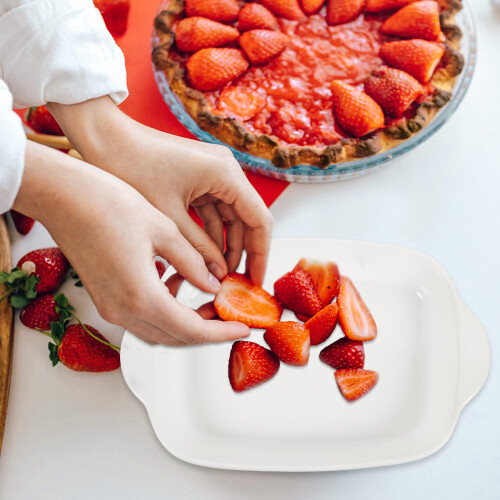 double handle ceramic baking dish for household salad and roasting 1
