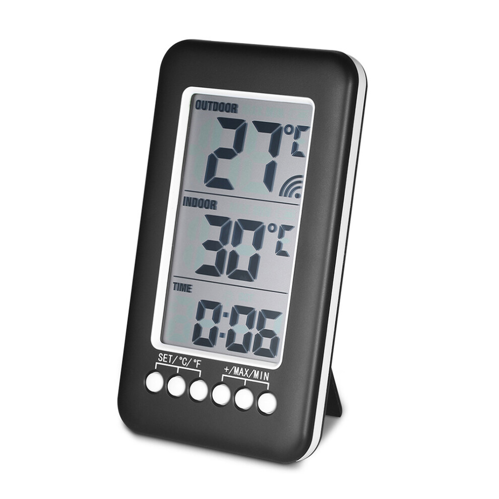 Aboofan Wireless Indoor/Outdoor Thermometer With Digital Clock For Fridge Freezer