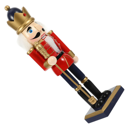 wooden nutcracker ornament xmas puppet decor christmas statue 2