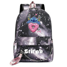 (3)Lilo and Stitch Backpack with USB Port, Canvas Book bag Rucksack for Students, School Bag for Boys/Girls, Travel Mochilas High Quality