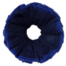 (Blue) Vintage Hair Scrunchy Women Hair Bun Hairpieces Hair Scrunchies Female Headdress Teenager Girl Hair Styling Tool Silver