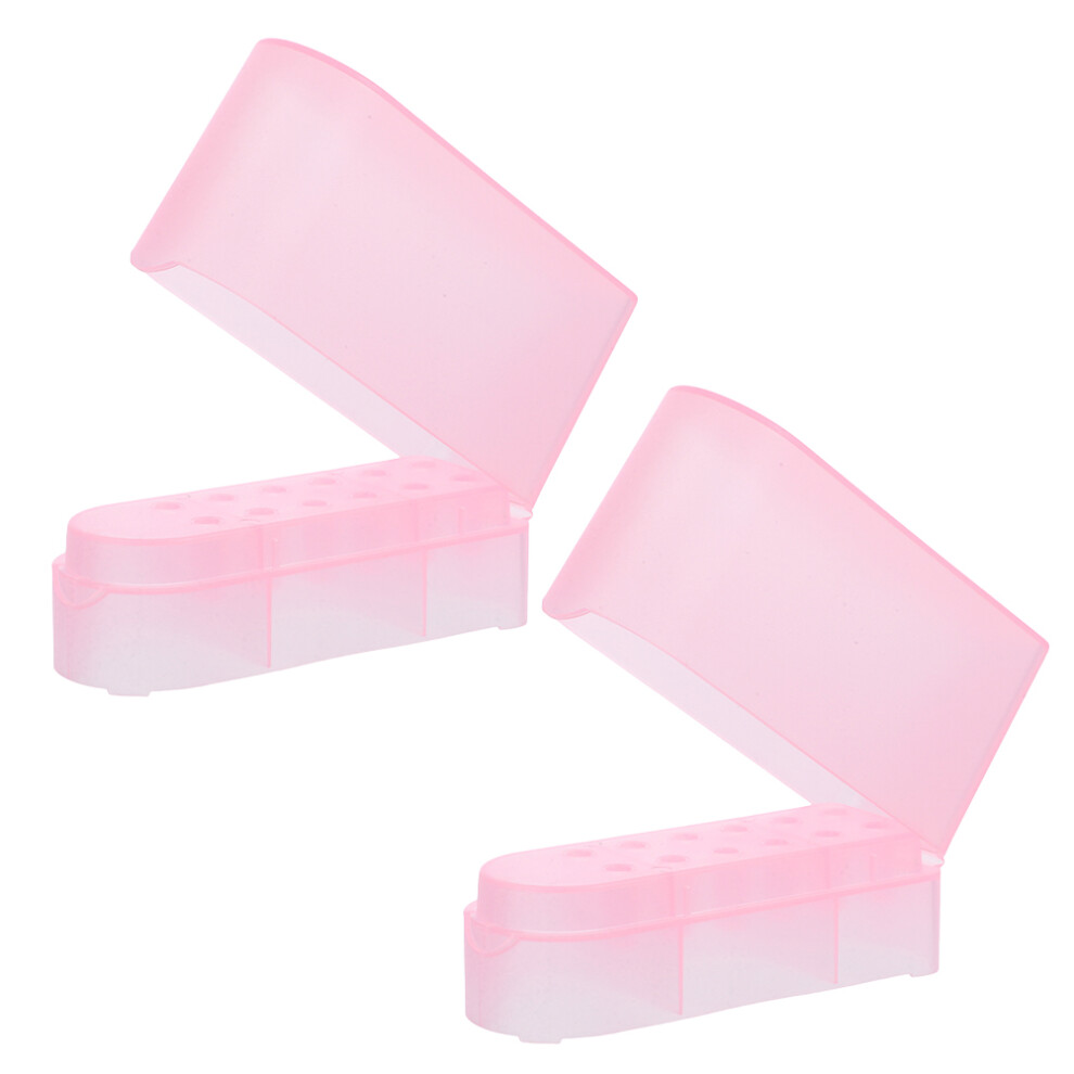 Villcase 2Pcs Nail Drill Bits Storage Case For Manicure Polishing Heads