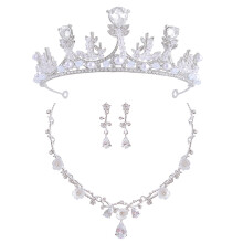 girl crown headband set with necklace and ear clips for parties