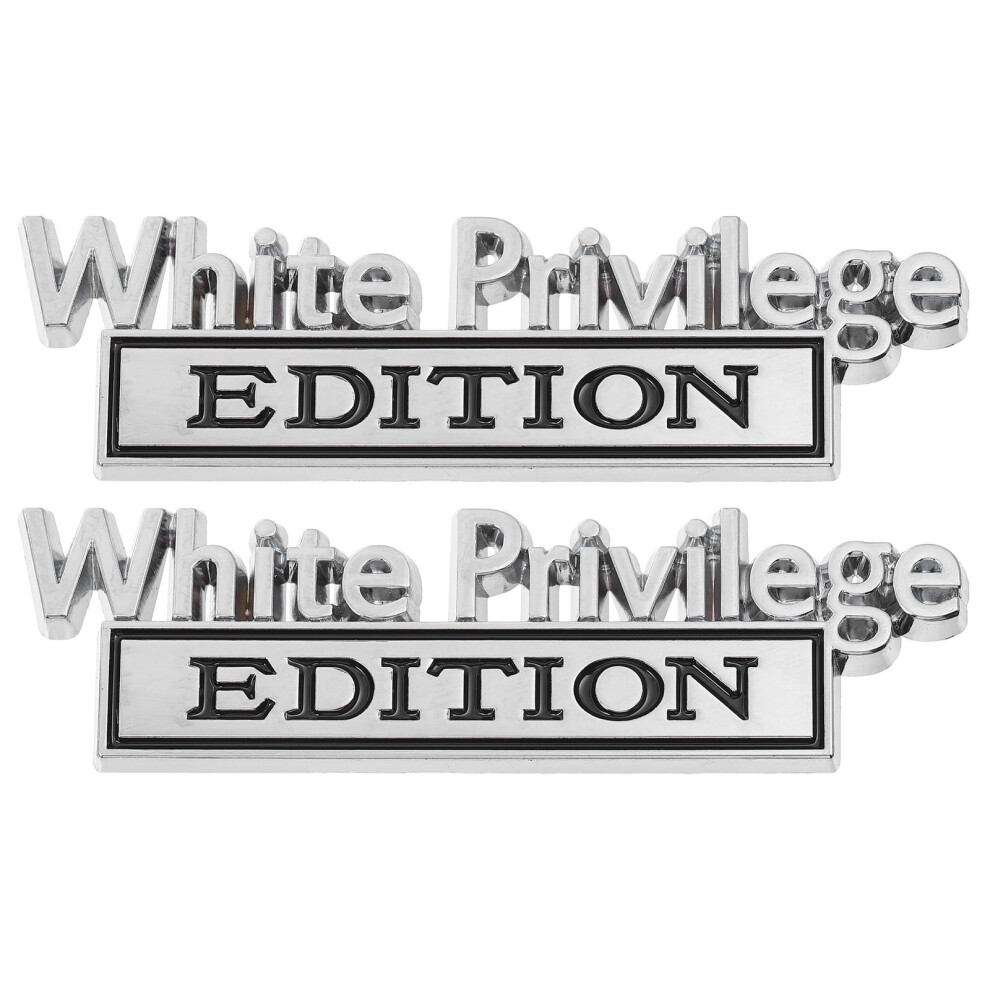 2Pcs Privilege Edition Car Truck Emblem Badge Decal White 3302254672529
