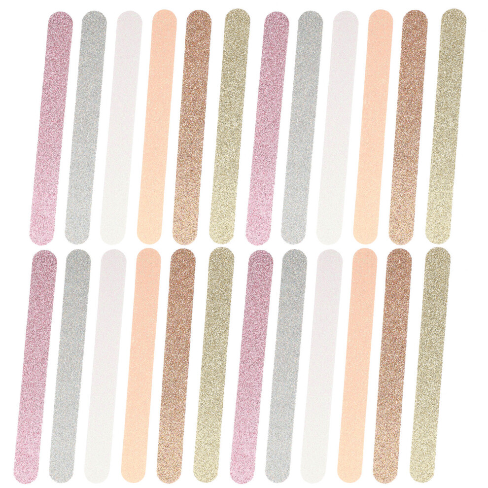 Happyyami 30Pcs Glitter Double-Sided Nail File Strip Eva Manicure Pedicure Tool