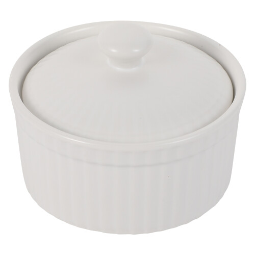 1 pc ceramic souffle baking bowl with lid
