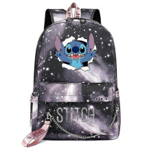 (2) Stitch Kawaii Boys Girls Kids School Book Bags | Women USB Chain Backpack | Canvas Men Laptop Bagpack | Packsack Bookbag High Quality