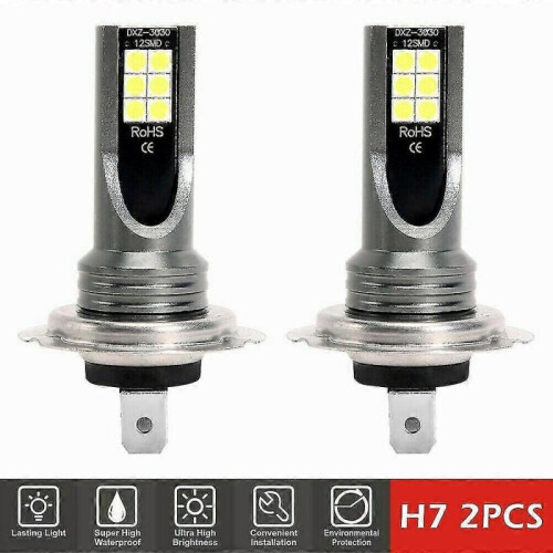 2x H7 Led Headlight Xenon Hi/low Beam Kit Replace Bulbs 6000k Canbus Tw 1