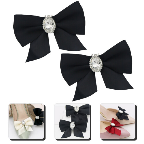 Shoe Lace Charm Elegant Shoe Accessories Black 2pcs 1